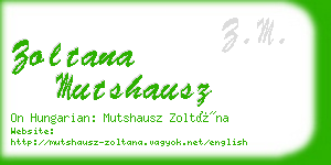 zoltana mutshausz business card